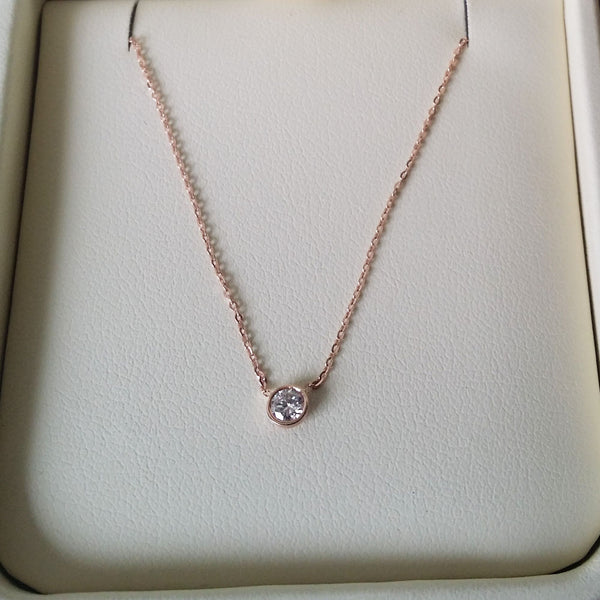 Diamond Opal Gold Necklace Dainty Jewelry Handmade