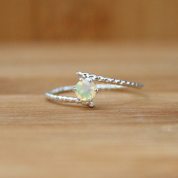 opal silver ring dainty rings bridedmaids jewelry