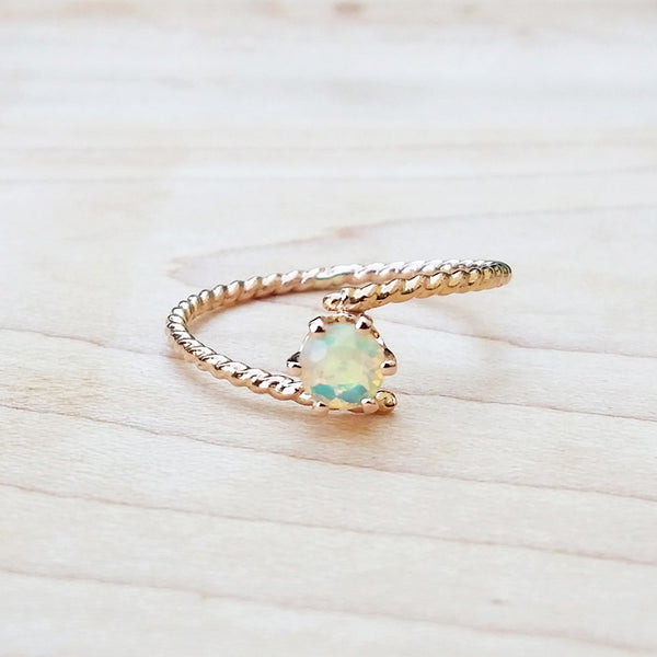 opal rose gold ring dainty rings